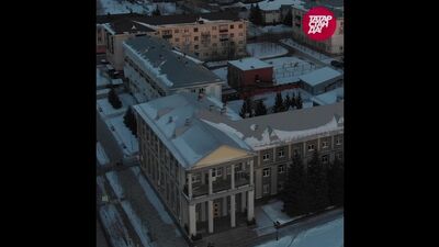 Альметьевск с высоты: драмтеатр, улица Ленина, Памятник Нефтяникам