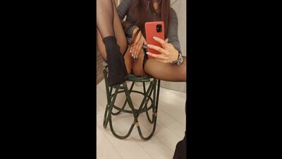 Italian goes around mall without panties,masturbates in the dressing room even if she wears tampons!