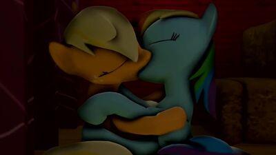 Applejack and Rainbow Dash Kiss 18+
