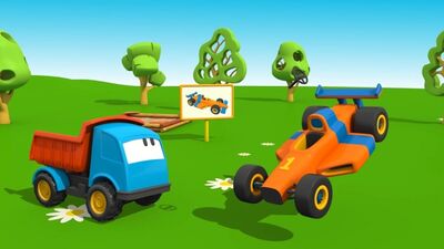 Мультик конструктор Грузовичок Лева и Гоночная Машина, мультики про машинки для детей от 2 лет