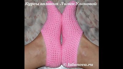 Следки крючком - Crochet socks - 2 часть - вязание верхней части следка