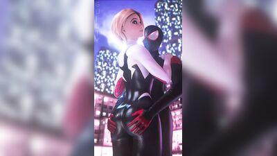 Gwen-паука отшлепал человек-паук