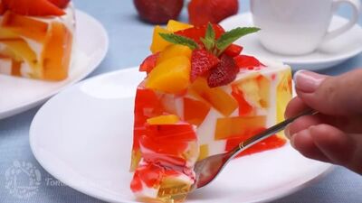 Желейный торт без выпечки. Летний торт десерт для тех, кому некогда печь