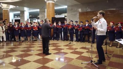 Академический хор Московского метрополитена - Катюша (на станции "Парк Победы")