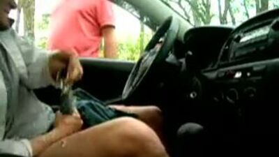 Caught jerking off but still blew his load