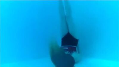 Almost Drowning Girl Hogtied underwater pool Part 2