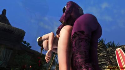 FUTA SUCCUBUS SEDUCED HOT ANGEL AT THE POOL - FUTA X FEMALE