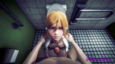 Inoue Orihime - sex in the toilet; hard sex; tittyfuck; paizuri; POV; doggystyle; orgasm; slut; whore; 3D porno hentai; [Bleach]