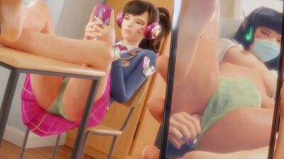 Overwatch - D.Va трахает себя в попку и мастурбирует 18+