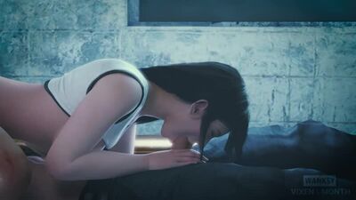 Tifa Lockhart x Cloud Strife - pose 69; oral sex; minet; blowjob; deepthroat; kunilingus; 3D sex porno hentai; [Final Fantasy]