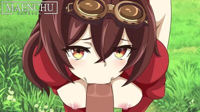 (Sound)Amber pov sex blowjob [Genshin Impact;Porn;Hentai;Big tits;R34;Animation;порно;секс;хентай;геншин]