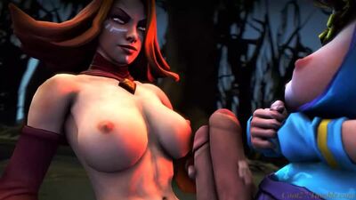 (No sound)Crystal Maiden&Lina futanari on futa handjob ver2 [Dota 2;Porn;Hentai;Dickgirl;R34;Sex;SFM;порно;секс;фута;дота]