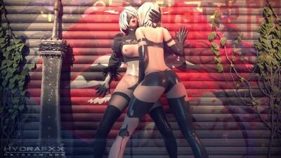 (Sound)Yorha A2&2B lesbian sex fingering ver.2 [NieR: Automata;Porn;Hentai;Android;Stockings;Yuri;R34;SFM;порно;секс;юри]