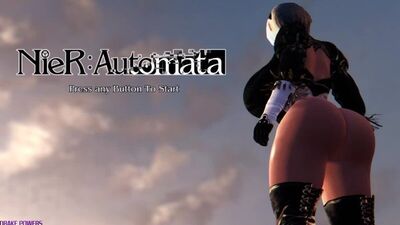 (No sound)Yorha 2B female solo [NieR: Automata;Porn;Hentai;Android;Stockings;Big Ass;R34;Sex;Animation;порно;секс;соло]