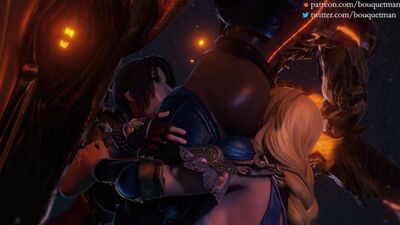 (Sound)Taki&Sophitia Alexandra female on futanari blowjob [Soul Calibur;Porn;Hentai;Dickgirl;R34;Sex;Blender;порно;футанари]