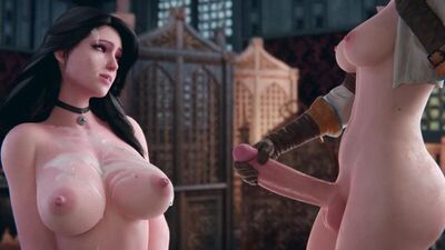 (Sound) Cirilla & Yennefer futanari on female - Cumshot [The Witcher 3;Porn;Dickgirl;R34;Sex;Blender;порно;футанари;ведьмак]