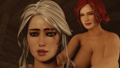 (Sound)Triss Merigold&Cirilla futanari on female [The Witcher 3;Porn;Hentai;Dickgirl;R34;Sex;Blender;порно;Ведьмак;футанари]
