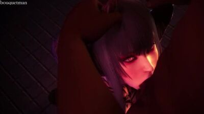 Sinia - BBC; blacked; succubus; oral sex; blowjob; deepthroat; facefuck; 3D sex porno hentai; [Ryan Reos Original Character]