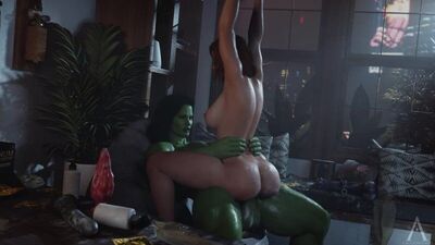 (Sound) She-Hulk & Black Widow futanari on female 2 - Messy room [Marvel;Porn;Hentai;Dickgirl;R34;Sex;Blender;футанари]