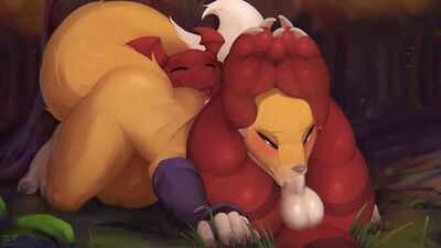 2d Yiff by ZonkPunch Furry Porn Sex E621 FYE Straight Digimon Renamon face fuck blowjob