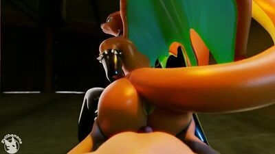 3D Yiff by Evilbanana Furry Porn Sex E621 FYE Pokemon digimon r34 rule34 Charizard Dragon girl Scalie Blender