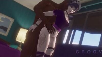 Widowmaker - BBC; blacked; interracial; doggystyle; vaginal fucked; 3D sex porno hentai; [Overwatch]