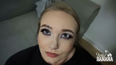 MissBanana ????Cute blonde sucks cock and vapes + facial cum eating