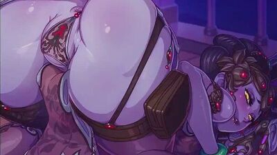 Widowmaker - gif; animation; slut; whore; doggystyle; orgasm; creampie; stockings; big butt; 3D sex porno hentai; [Overwatch]