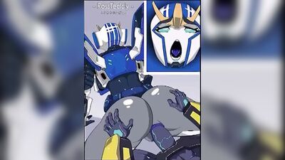 Bumblebee x Strongarm - ahegao; doggystyle; pussy; anus; big butt; big ass; 3D sex porno hentai; (by rossteddy) [Transformers]