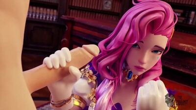 Seraphine - NSFW; oral sex; minet; blowjob; deepthroat; facefuck; orgasm; 3D sex porno hentai; [LoL | League of Legends]