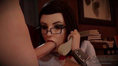 Elizabeth - NSFW; oral sex; blowjob; deepthroat; facefuck; orgasm; cumshot; 3D sex porno hentai; (by @FausTTerm) [BioShock]