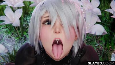 Android Yorha 2B - NSFW; ahegao; BBC; blacked; interracial hentai; minet; 3D sex porno hentai; (by @Slayed.coom) [NieR:Automata]