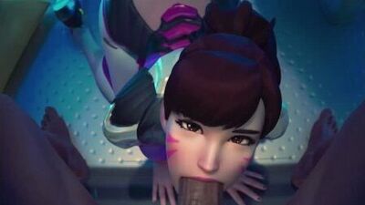 D.Va - NSFW; oral sex; minet; blowjob; deepthroat; facefuck; handjob; orgasm; cumshot; 3D sex porno hentai; (@Yeero) [Overwatch]