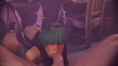 Morrigan Aensland - NSFW; succubus; oral sex; blowjob; facefuck; 3D sex porno hentai; (by @polished-jade-bell) [Darkstalkers]