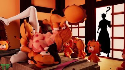 Rule 34 - 1girls 3d animated big ass big balls big breasts big penis bigger female black clothing black screen