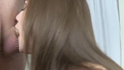 SladkiSlivki - Blowjob of a goddess closeup with a throatpie