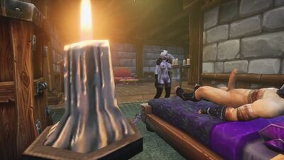 Draenei and human anal bed time fun : Warcraft Hentai Parody