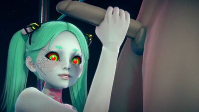Rebecca standing handjob : Cyberpunk Edgerunners Hentai Parody