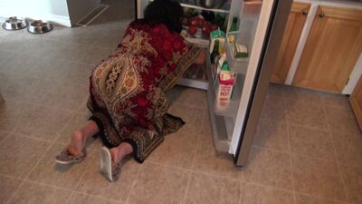 Иранское порно у холодильника