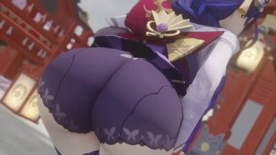 Raiden Shogun - thicc; big ass; big butt; 3D sex porno hentai; (by @kishi | @kishi3d) [Genshin Impact]