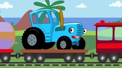 ДАЛЕКО и БЛИЗКО - развивающая обучающая песенка мультик для детей про трактор поезд и машины