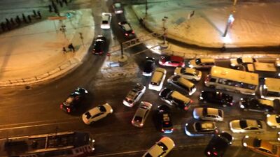 Пробка на въезд в Кудрово со стороны ул.Дыбенко.#КудроводорогNet