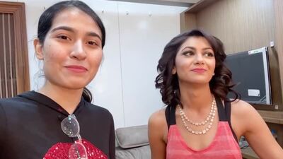 Riya Bajaj photoshoot with Actress Sriti Jha