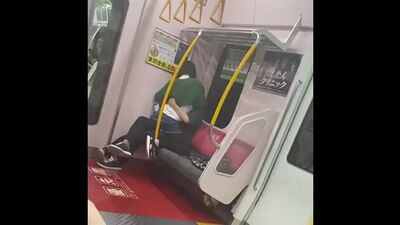 Japanese couple in subway