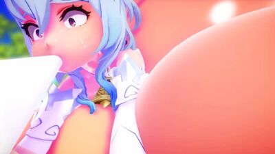 Ganyu - slime swelling body inflation (Genshin Impact) *by imbapovi