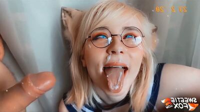 Прополоскала Сперму во Рту Sweetie Fox - Beautiful Fox Suck Cock and Cum Swallow - Hot Cosplay Сосёт Соска Минет Blowjob Sperm