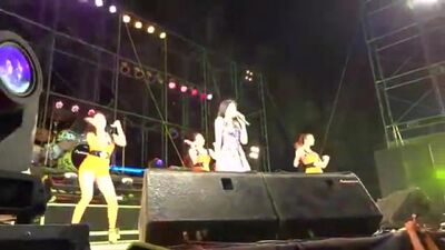 Засвет под юбкой у певицы на сцене