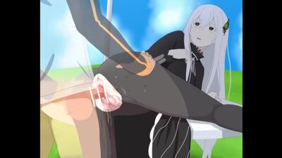 Echidna x Subaru Natsuki - animation; gif; doggystyle; orgasm; creampie; squirt; latex; stockings; 3D sex porno hentai [Re:Zero]