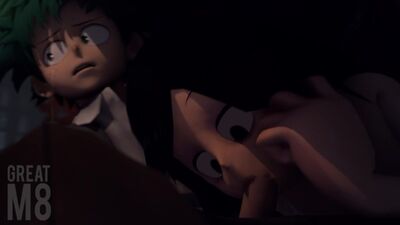 Tsuyu Asui x Midoriya blowjob on date | Boku no hero academia 3d hentai pron [Greatm8]