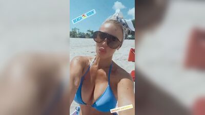 Dana Brooke AKA Ashley Mae Sebera in blue bikini, selfie